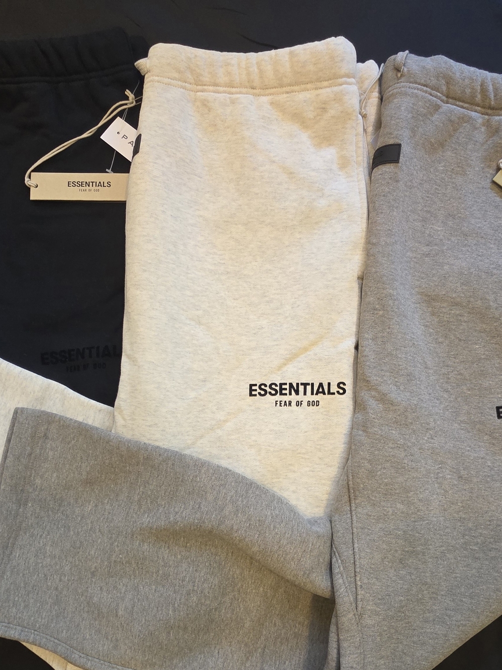 ESSENTIALS Uncuffed  Sweatpants Pack 3 Black Gray White